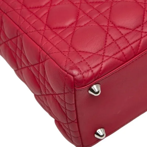 CHRISTIAN DIOR Red Leather Shoulder Bag - Picture 4 of 11